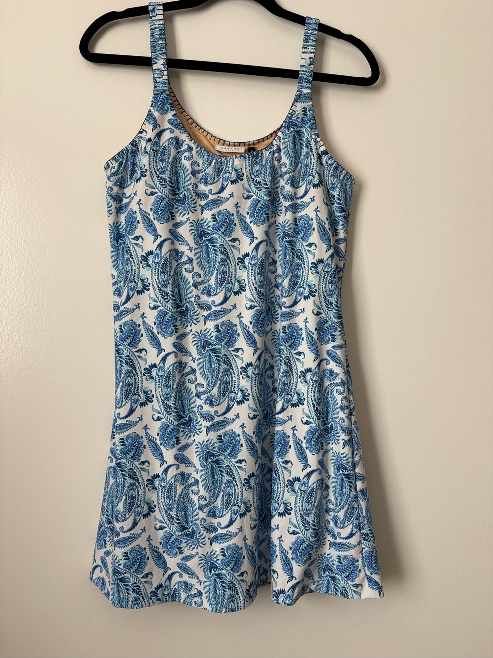 Cabana Life Blue and White Paisley Tank swim Dress